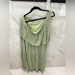 ARULA One Shoulder Sage Green Dress